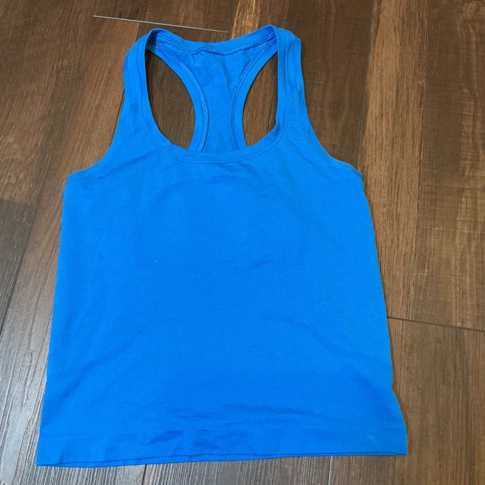 Lululemon Swiftly Tech Racerback Tank Top Blue Seamless Athletic Size 4 Workout